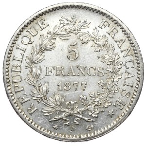 Francja, 5 Franków, 1877r., Herkules, A