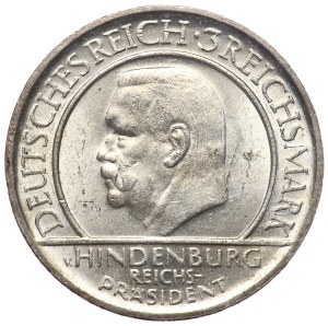 Germany, Weimar Republic, 3 Marks 1929 D, Munich, Hindenburg Oath of Office