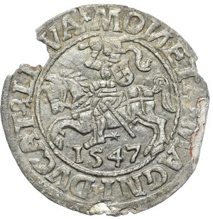 Sigismund II Augustus, Half-penny 1547, Vilnius - LI/LITVA, inverted N in 