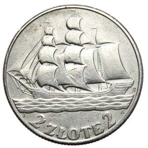 II Rzeczpospolita, 2 Zloty 1936, Segelschiff