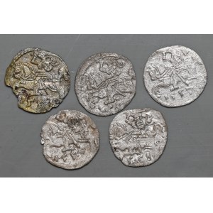 Zestaw 5 szt. denarów litewskich Zygmunta Augusta 1553-1558