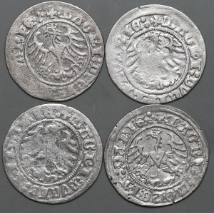 Set of 4 half-penny pieces from 1511, Vilnius including destructor