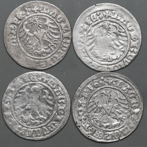 Set of 4 half-penny pieces from 1511, Vilnius including destructor
