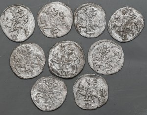 Set of 9 Vilnius two-denarii 1566-1570