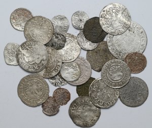 Set of 26 pieces of Polish and Polish-related coins from the 14th to the 18th century.