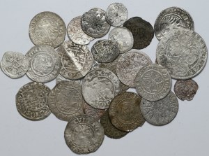 Set of 26 pieces of Polish and Polish-related coins from the 14th to the 18th century.