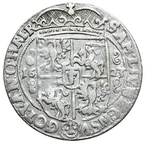 Zygmunt III Waza, ort 1623, PRVS.M+, Bydgoszcz, szeroka korona na rewersie