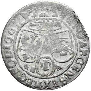 John II Casimir, the sixpence 1662 GBA, Lviv