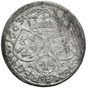 Jan II Kazimierz, Szóstak 1663 AT, Kraków - bez obwódek