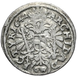 Śląsk pod panowaniem austriackim, Ferdynand II, 3 krajcary 1642 GW, Kłodzko, bez obwódek