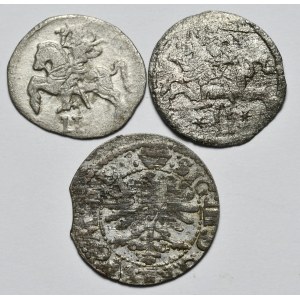Zestaw 3 szt.- szeląg 1623, Wilno, dwudenar 1570 i 1620 Wilno