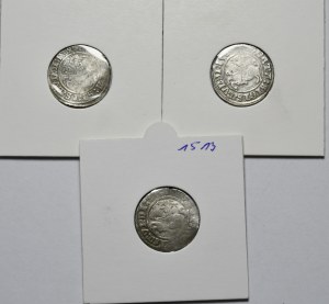 Sigismund I the Old, set of 3 half-pennies 1509-1513, Vilnius