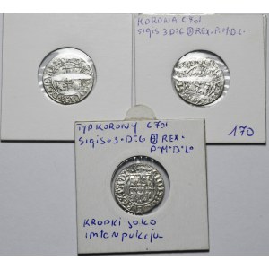 Sigismund III Vasa, set of 3 half-tracks 1619-1621, rarer varieties
