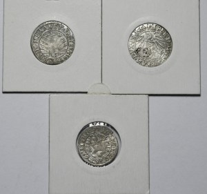 Set of 3 pennies 1544, Brzeg, penny 1545, Königsberg and 3 krajcars 1669, Brzeg