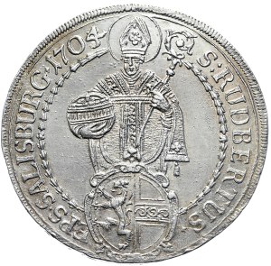 Austria, Bishopric of Salzburg, Talar 1704/3, Johann Ernst von Thun und Hohenstein. Rare date punch.