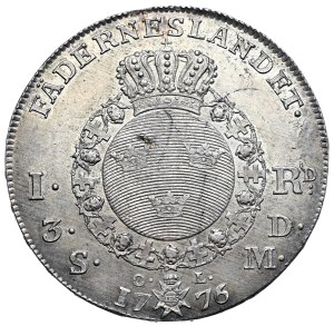 Sweden, Gustav III, thaler (riksdaler) 1776, Stockholm