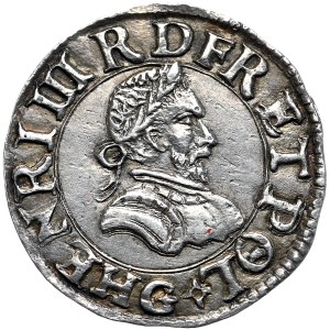 Henry of Valois, Turin denarius (denier tournois) 1586 G, Poitiers, print in silver. Great rarity !!!