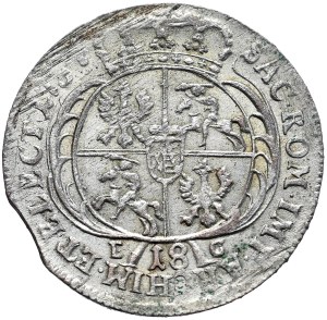 August III, Crown Ort 1754, Leipzig, wide bust