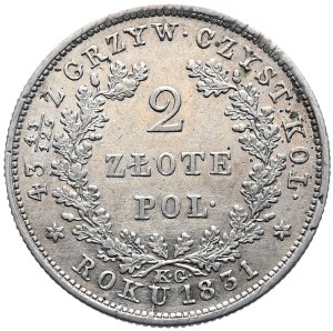 November Uprising, 2 zloty 1831 KG, Warsaw
