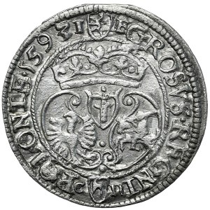 Zygmunt III Waza, Grosz 1593, Olkusz - rzadki i piękny