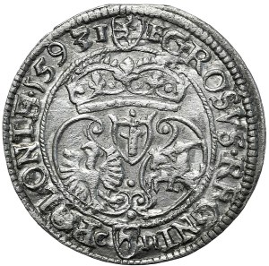 Sigismund III Vasa, Penny 1593, Olkusz - rare and beautiful
