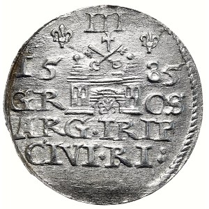 Stefan Batory, trojak 1585, Ryga, duża głowa