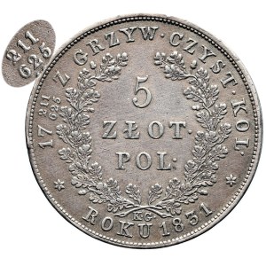 November Uprising, 5 gold 1831 KG, no fractional dash, Warsaw. Rarity !!!