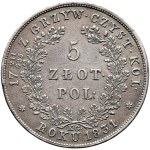 November Uprising, 5 gold 1831 KG, no fractional dash, Warsaw. Rarity !!!
