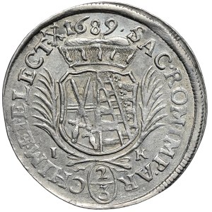 Niemcy, Saksonia, Jan Jerzy III, 2/3 talara (gulden) 1689 IK, Drezno