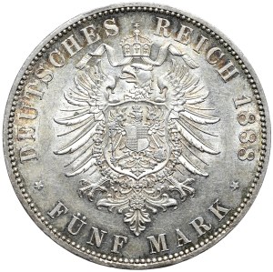 Germany, Prussia, 5 marks 1888 A, Berlin