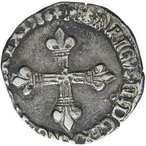 Henry III of Valois, 1/4 ecu 1586, Rennes