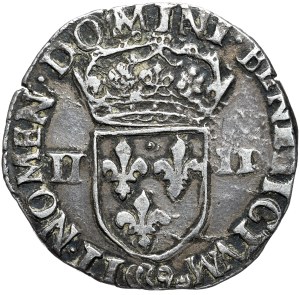 Henry III of Valois, 1/4 ecu 1586, Rennes