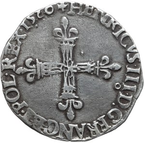Henry III of Valois, 1/4 ecu 1588, Rennes