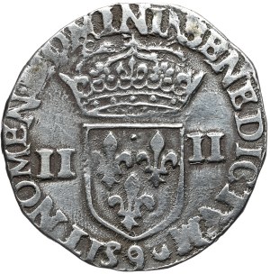 Henry III of Valois, 1/4 ecu 1588, Rennes