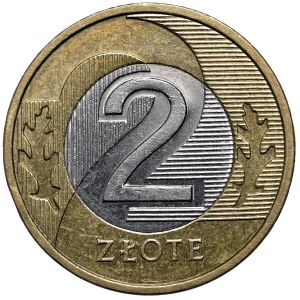III RP, 2 złote 2016, efektowny destrukt