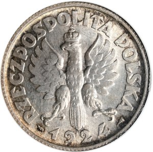 Second Republic, 2 gold 1924, Woman and Spikes, Paris, GCN MS 63