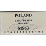 II Rzeczpospolita, 2 złote 1924, Kobieta i Kłosy, Paryż, GCN MS 63