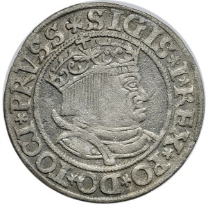 Sigismund I the Old, 1534 grosz, Torun, PRVSS/PRVSSIE, interesting shapes of ornaments on the reverse side