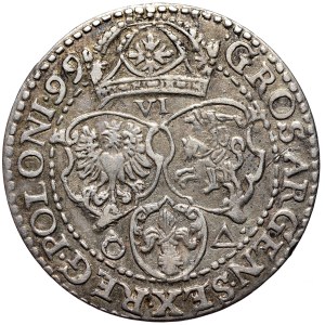 Zygmunt III Waza, szóstak 1599, Malbork, mała głowa