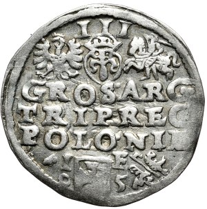 Sigismund III Vasa, trojak 1595, Lublin, date by the coat of arms Lewart