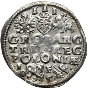 Zygmunt III Waza, trojak 1595, Lublin, data przy herbie Lewart