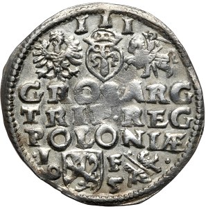 Sigismund III Vasa, trojak 1595, Lublin, date by the coat of arms Lewart