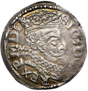 Zygmunt III Waza, trojak 1598, Lublin, skrócona data w drugim wierszu, monogram Reysnera bez obwódki