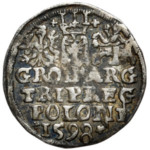 Zygmunt III Waza, Trojak, 1598, Lublin, pełna data. Iger i Marzęta - hybryda