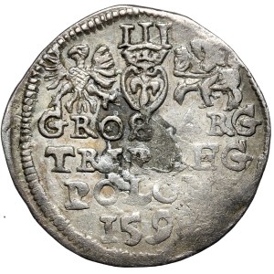 Zygmunt III Waza, Trojak, 1598, Lublin, pełna data. Jedyny z legendą REX PO