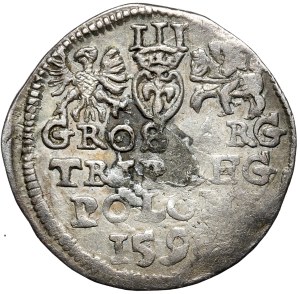 Sigismund III Vasa, Trojak, 1598, Lublin, full date. The only one with the legend REX PO