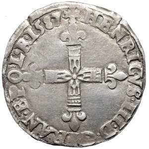 Henryk III Walezy, 1/4 ecu 1587, I, Limoges