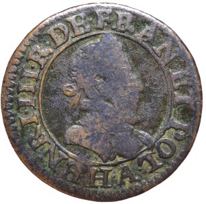 Henry of Valois, double tornois 1587 A, Paris