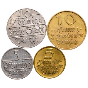 Súbor 2 x 10 fenigov a 2 x 5 fenigov 1923-1932