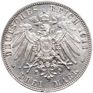 Niemcy, Bawaria, 3 marki 1911 D, Monachium